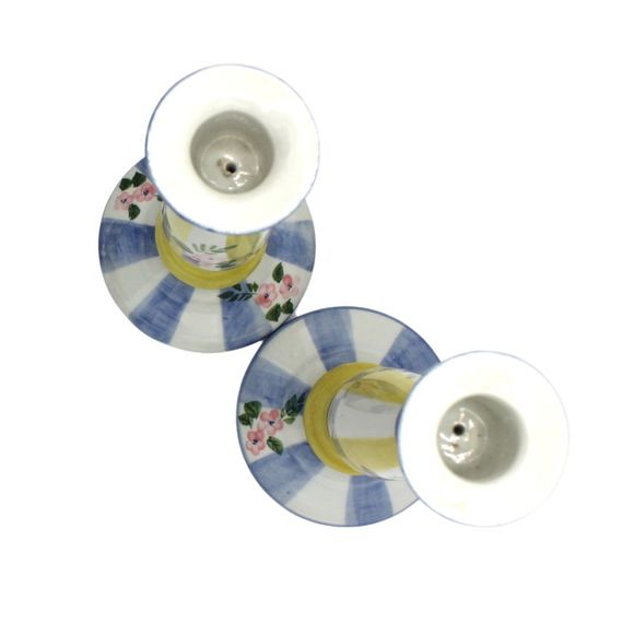 Vintage Pair of Andrea by Sadek Cottagecore Country Decor Candlesticks 8" - Picture 4 of 6